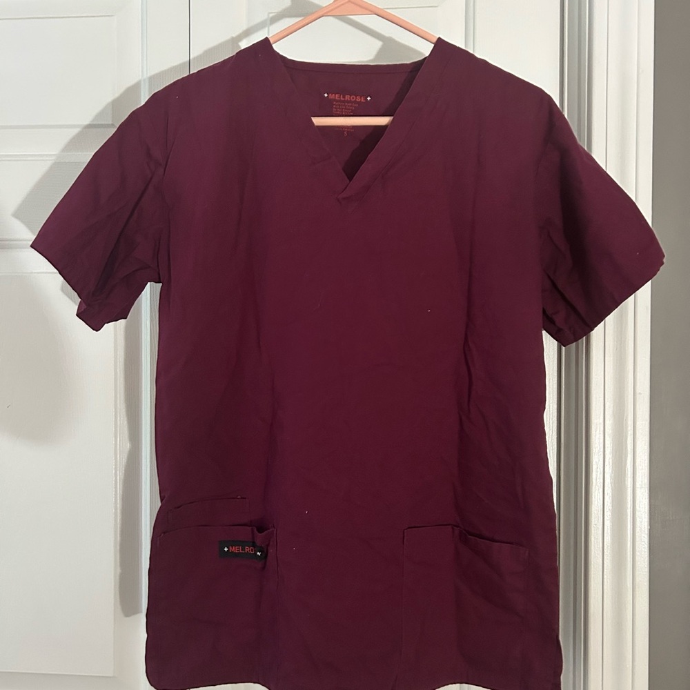 V-Neck Scrub Top - Maroon